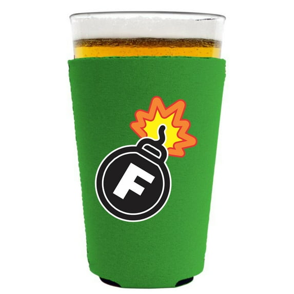 F Bomb Pint Glass Coolie (Neon Green)