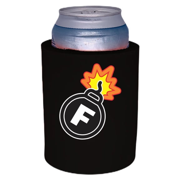F Bomb Thick Foam Old School Can Coolie (Black)