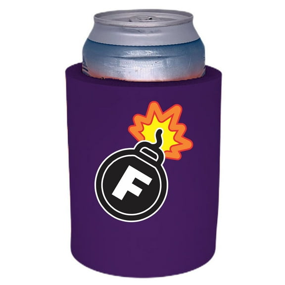 F Bomb Thick Foam Old School Can Coolie (Purple)
