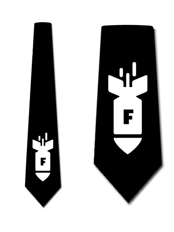 F-Bomb Ties Mens Profanity Funny Necktie by Three Rooker