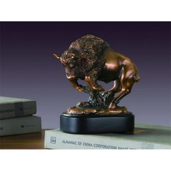 F Buffalo Bronze Plated Resin Sculpture