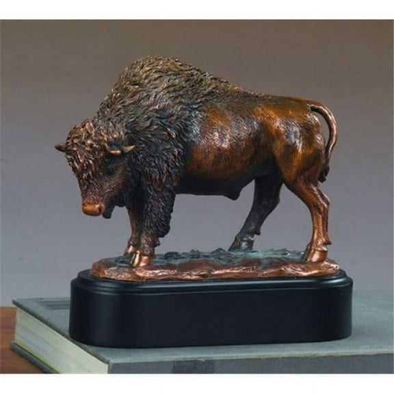 F Buffalo Bronze Plated Resin Sculpture