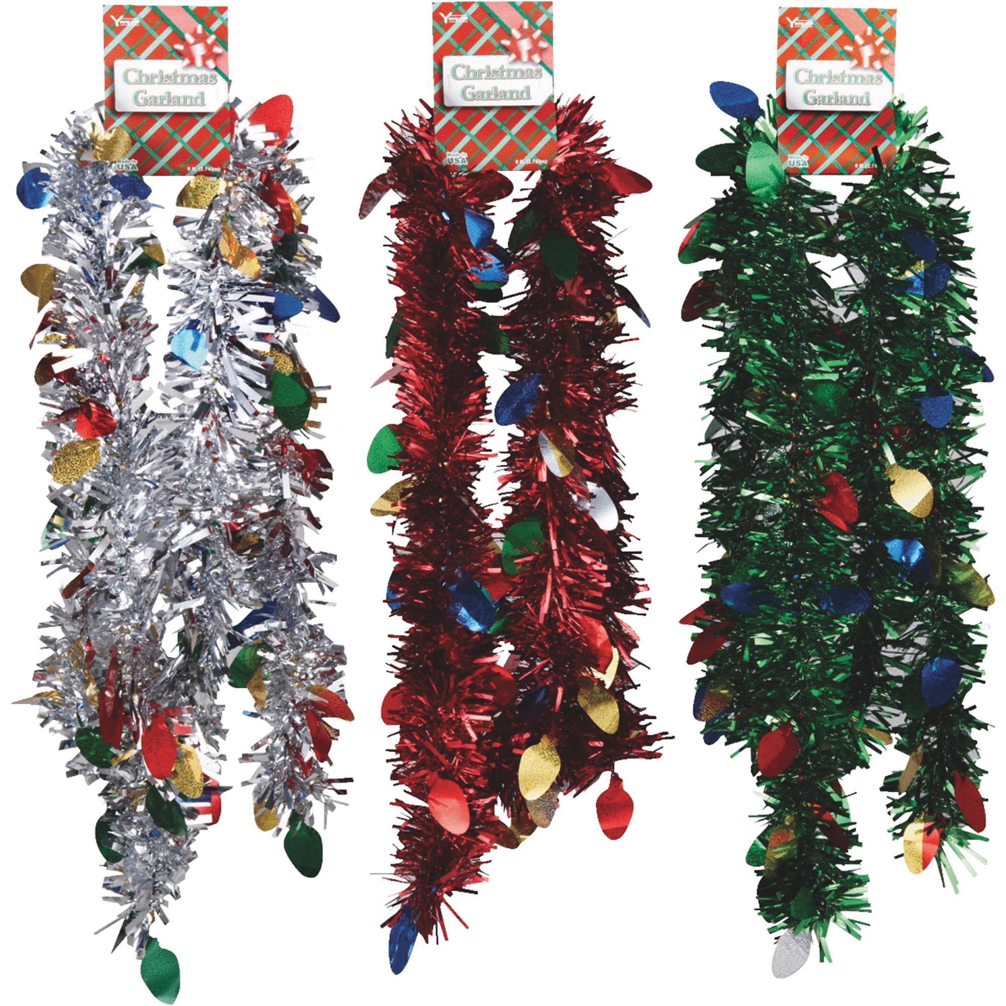 F C Young 8 Ft. DieCut Jumbo Colored Garland Assortment with Bulbs
