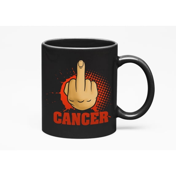 F Cancer, Black 11oz Ceramic Mug