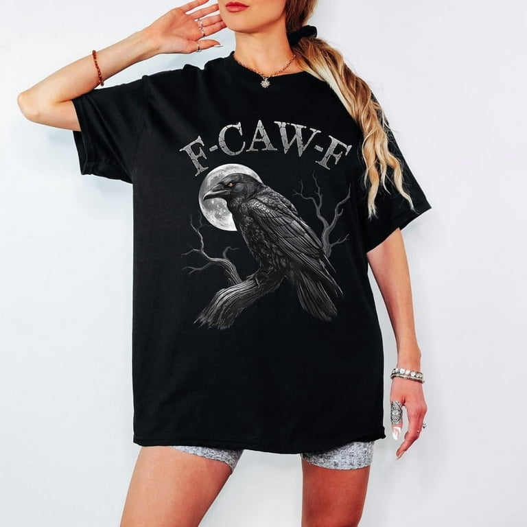 F-Caw-F Black Crow Pun Funny Bird Cawing Grunge T-Shirt