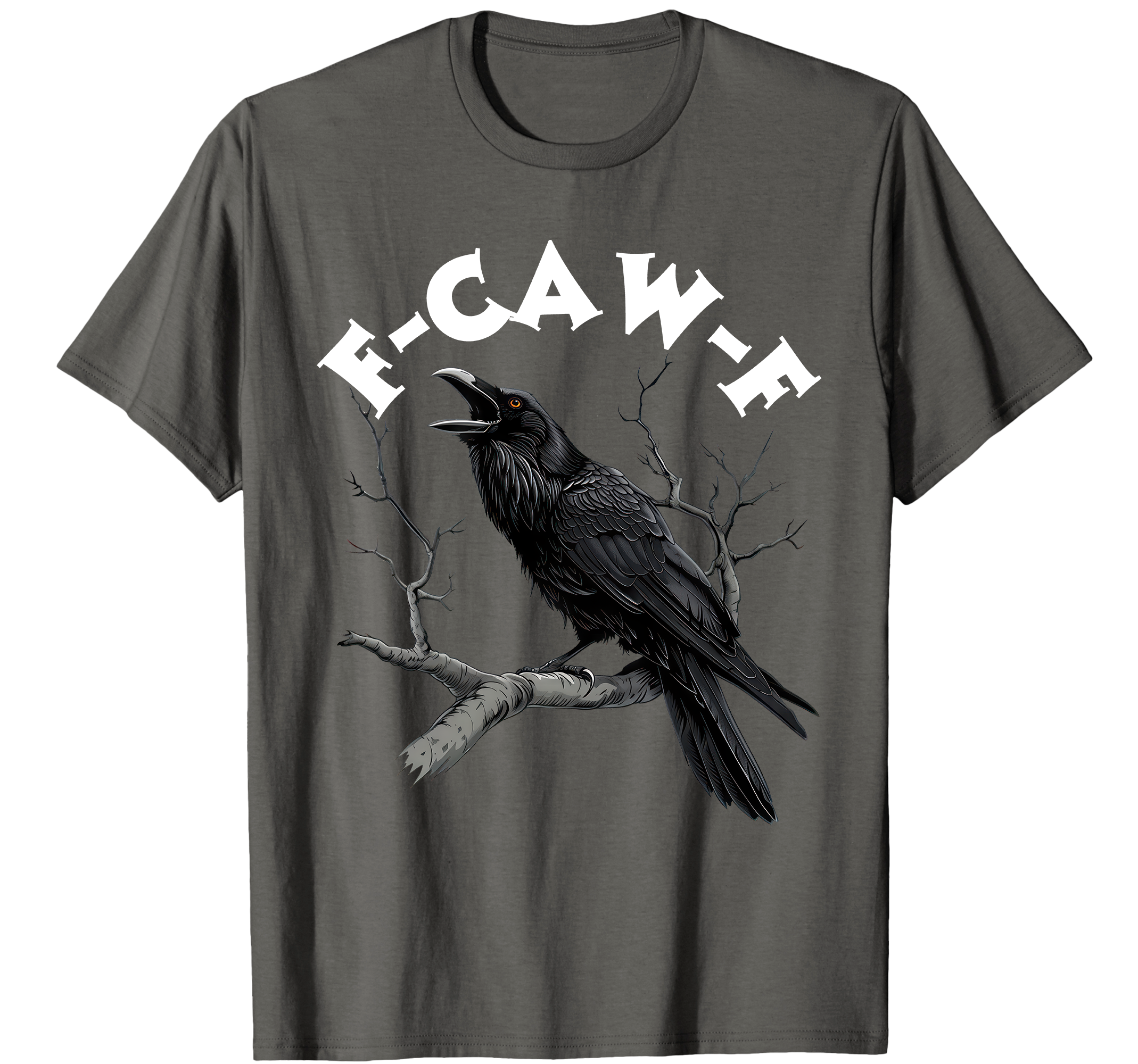T-Shirt F-CAW-F Raven, Divertente Camicia Corvo Gotico, Sarcastic Bird - Foto 13