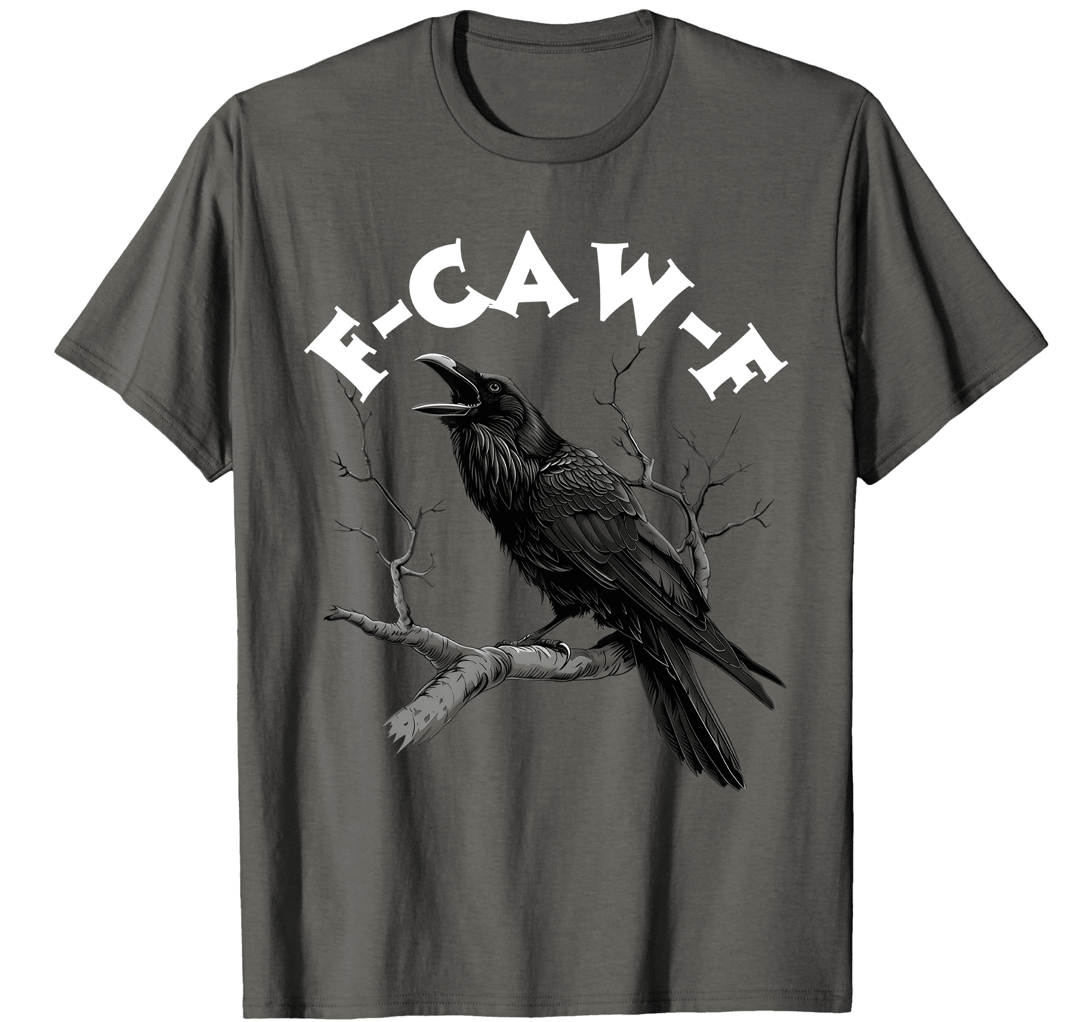 F Caw F Shirt Men Black Crow F-caw-f Funny Black Bird T-shirt F
