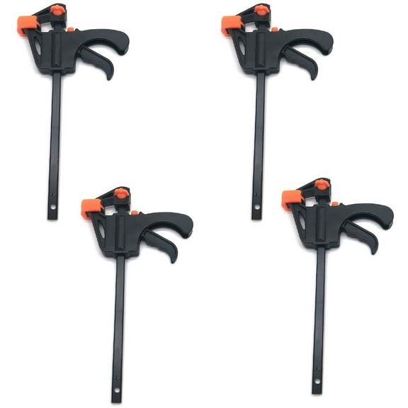 F Clamp ,Quick Grip Clamps, 4 Inch Bar Clamps Quick Ratchet Release Woodworking DIY Hand Tool Kit for Wood Durable and Easy to Operate.(4pcs)