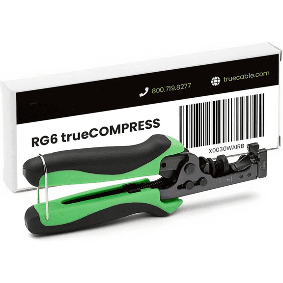 F Connector Compression Tool, Adjustable for RG6, RG 6 Quad Shield, & RG59 F-Connectors, Coax Cable Crimper