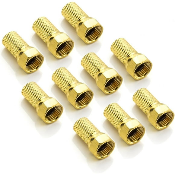 F Connector Upgrade, Gold Plated F Type Coaxial Cable Connector For Wide Compatibility, Easy Installation, And Low-Loss Signal Transmission, With Rubber Seal For Weather
