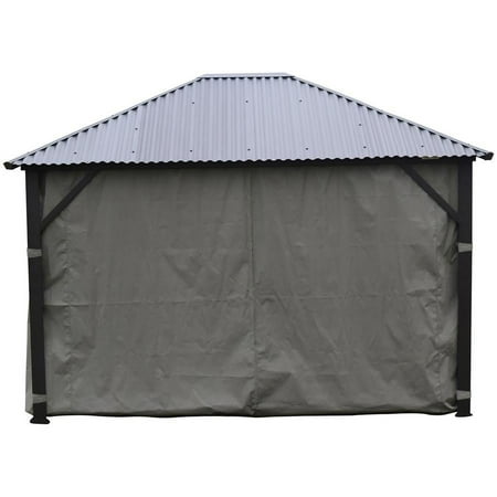 F. Corriveau International - Curtain for Gazebo 10 'x 14', Water resistant, Charcoal