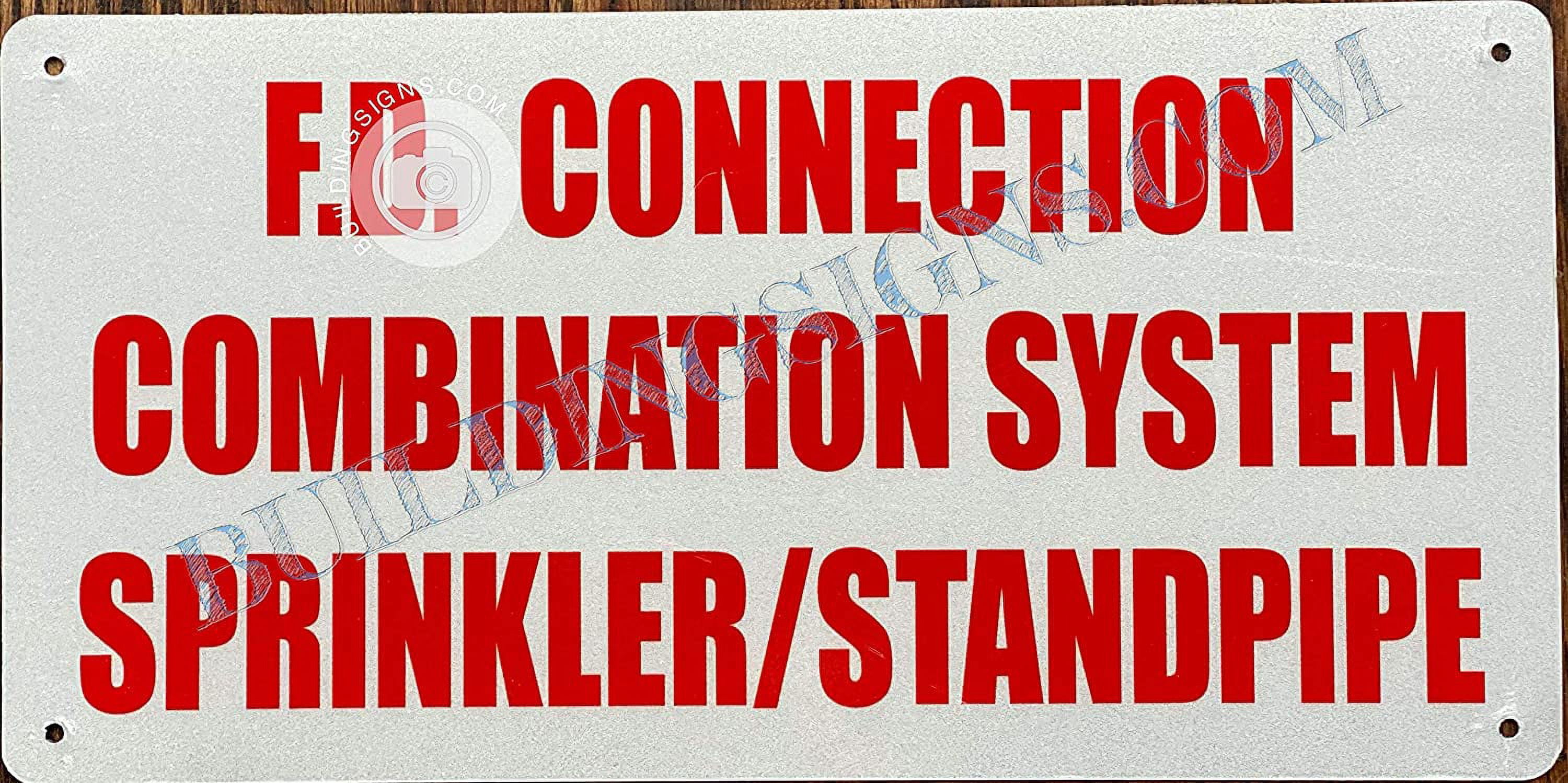 Fs Inlet Signage F.D. Connection Combination System Sprinkler and Standpipe Sign ...
