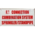 thumbnail image 1 of F.D. Connection Combination System Sprinkler and Standpipe Sign (Reflective !!!, Rust Free-Aluminum, White, 6X12) (ref-2201), 1 of 3