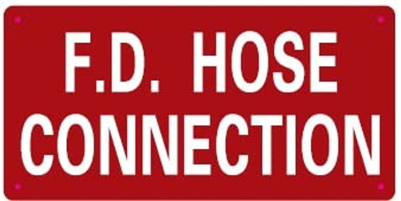F.D HOSE CONNECTION SIGN(6x12,WHTIE,ALUMINUM) -ref19722 - Walmart.com