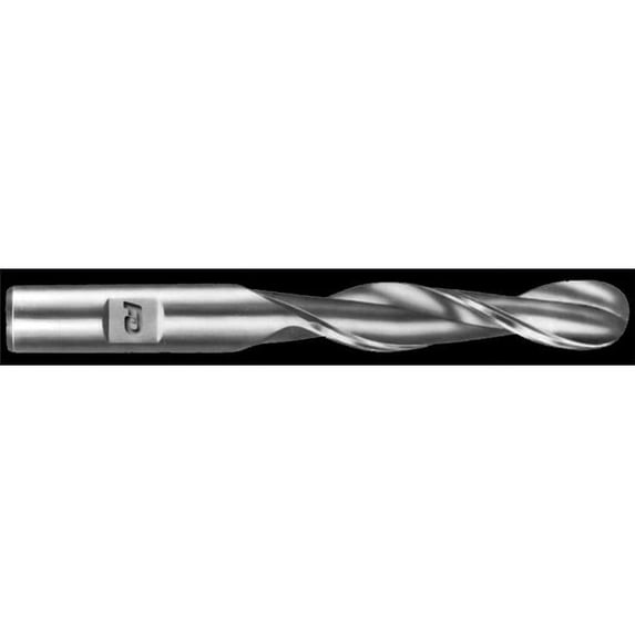 F&D Tool 17210-AT1368 Single End Right Hand for Aluminum Two Flute Ball Endmill, High Speed Steel - 1.75 dia. x 1.25 Shank dia. x 2 Flute Length x 4.50 OAL