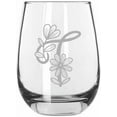 thumbnail image 1 of F Daishy Daisy Monogram Etched 15.25oz Libbey Stemless Wine Glass, 1 of 1