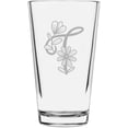 thumbnail image 1 of F Daishy Daisy Monogram Etched 16oz Libbey Pint Glass, 1 of 1