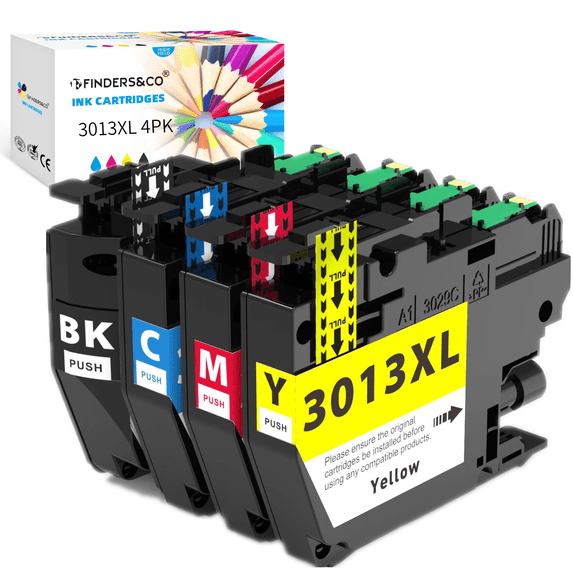 F FINDERS&CO LC3013 XL Ink Cartridges Replacement compatible for Brother LC-3013 LC 3013 XL LC3011 Ink Cartridges Work with Brother MFC-J491DW MFC-J497DW MFC-J690DW MFC-J895DW (1BK, 1C, 1M, 1Y)