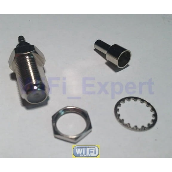 F Female Solder Crimp Bulkhead For Rg174 Rg179 Rg316 Rg188 Coax Cable Connector
