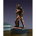thumbnail image 1 of F Fire Fighter Bronze Plated Resin Sculpture, 1 of 1