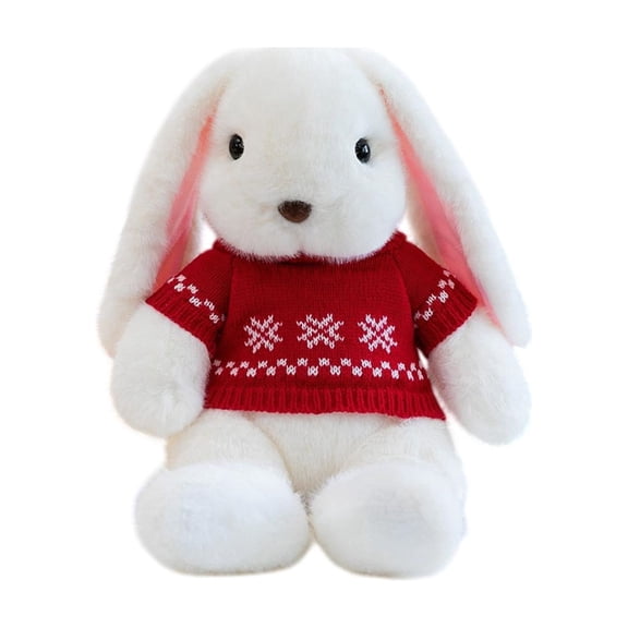 F Furry Easter Bunny Toy Flocked Plush Doll Soft Rabbit For Spring Holiday F
