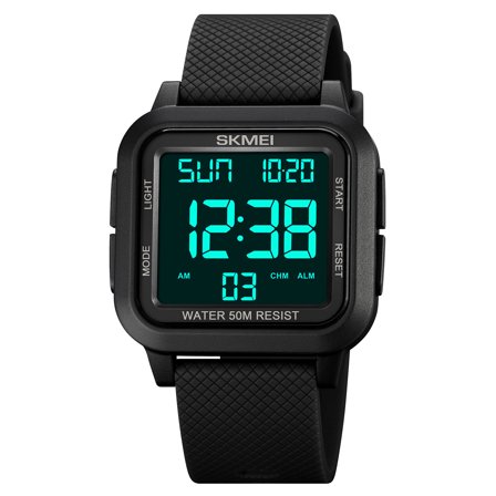 F Glow-In-The-Dark Waterproof Electronic Watch, Digital Display, For Night Use, Swimming & Outdoor Activities