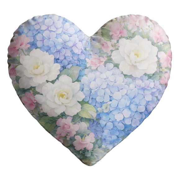 F Heart Shape Floral Throw Pillow, Soft Fabric Decorative Cushion With Multiple Patterns, For Couch Bed Living Room Decor And Comfortable Seating