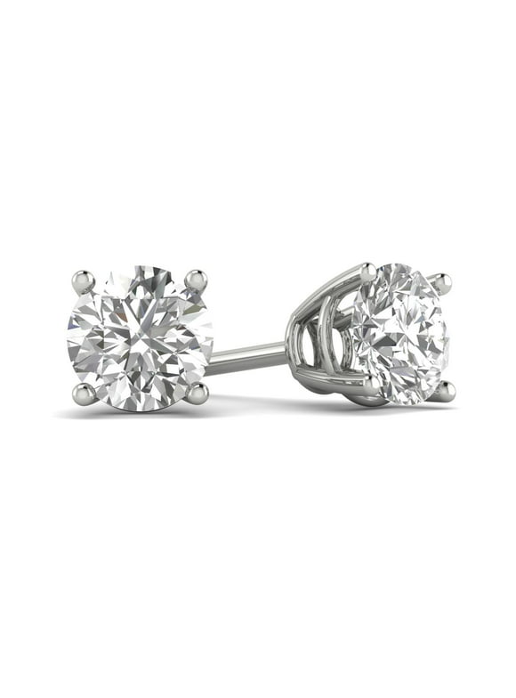 F/I1 1/6-2.00 Carat TW Diamond Stud Earring in 14k White Gold (1/2ct+ are Certified)