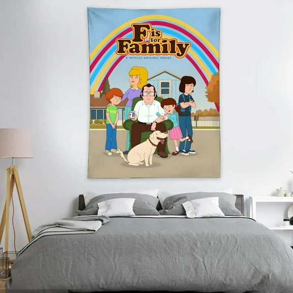 F Is for Family Flag Funny Tapestry Indoor Outdoor Wall Art Tapestry for Bedroom Teens Room Decoration Living Room Bedroom 30"×40"inch