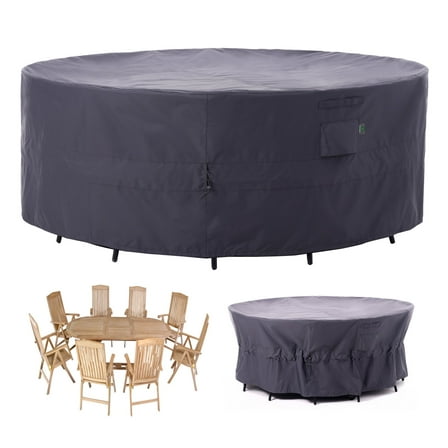 F&J Outdoors Premium Luxury Waterproof Outdoor Patio Round Table Cover - 84"Dia x 31"H