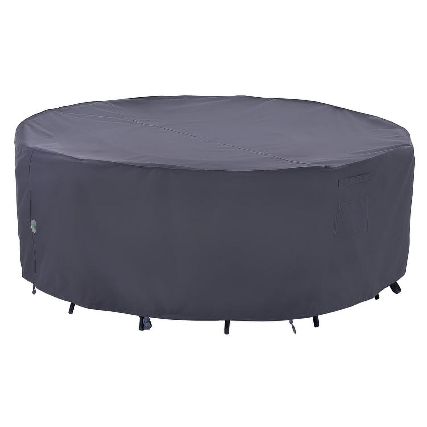 Gray Heavy Duty Waterproof Round Patio Table Cover, 72" Diameter