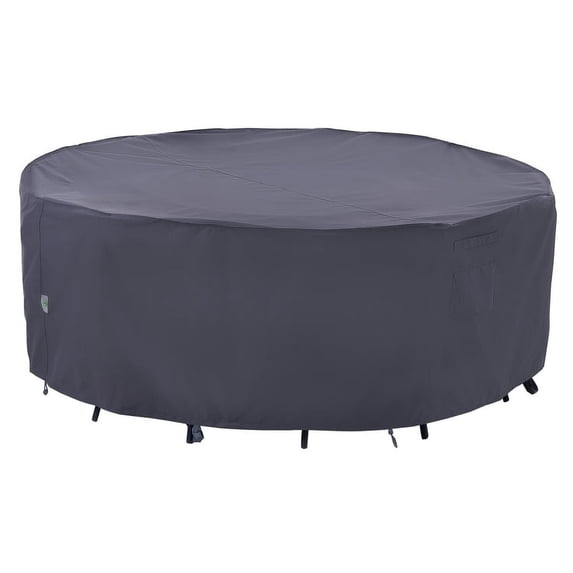 F&J Outdoors Waterproof Patio Furniture Cover, UV-Resistant Fabric, Drawstring Hem, 84" Diameter x 27.5" Height