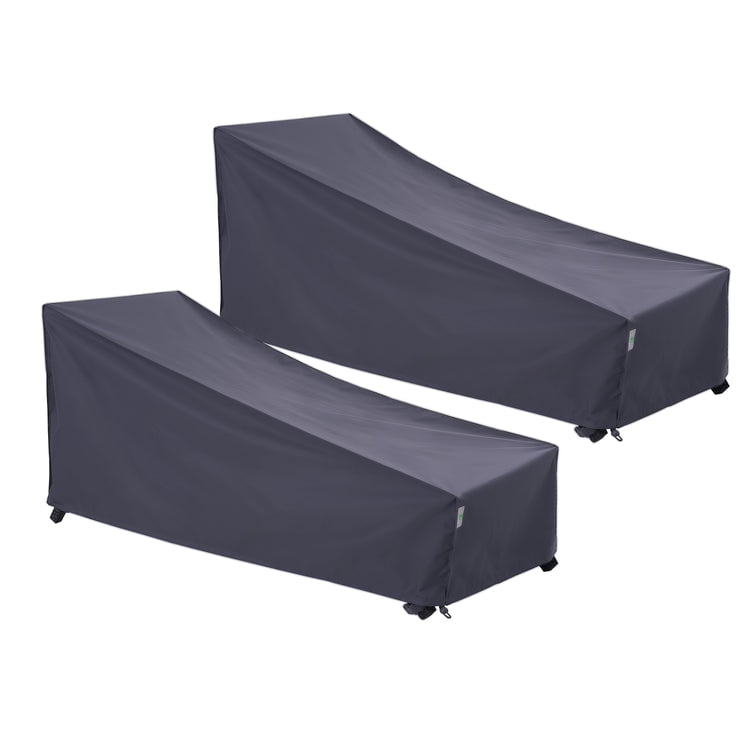Gray Waterproof Outdoor Patio Chaise Lounge Covers, Set of 2