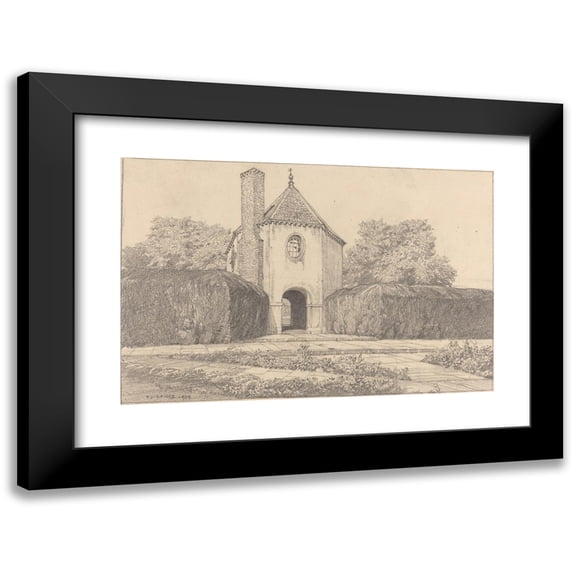 F.L. Griggs 14x11 Black Modern Framed Museum Art Print Titled - Garden House (1909)