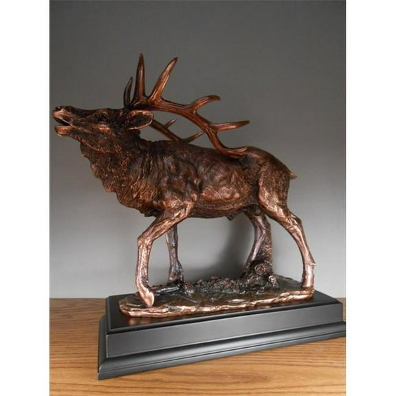 F Large Elk Bronze Plated Resin Sculpture