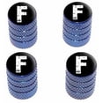 thumbnail image 1 of F Letter Distressed Tire Rim Wheel Aluminum Valve Stem Caps, Multiple Colors, 1 of 1