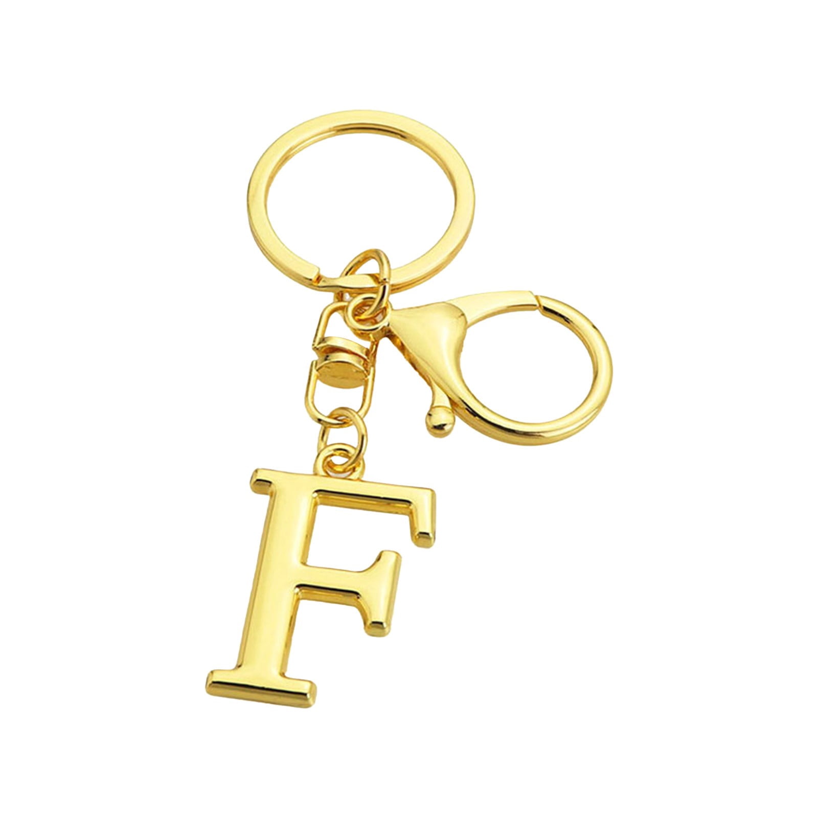 F Metal Alphabet Keychain Initial Letter Key Chain For Keys Bag