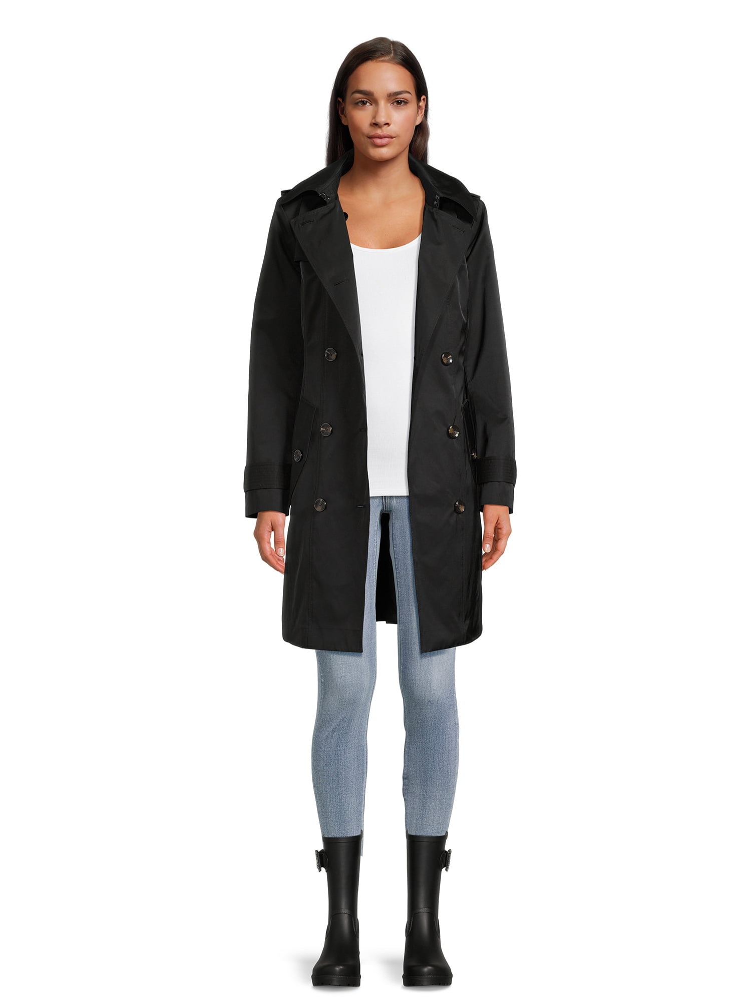 F.O.G. Women's Belted Double Breasted Trench Coat