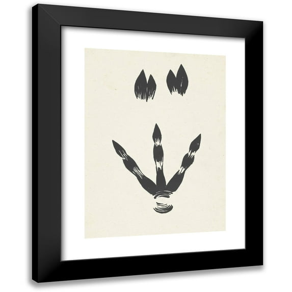 F. Ockerse 11x14 Black Modern Framed Museum Art Print Titled - Traces of a Pig and Kasuaris (1936)