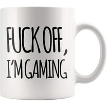 F Off I'm Gaming Gamer Gifts Sarcastic Game Lover Dad Brother Video Game Lover Funny Birthday Novelty Drinkware Ceramic Mug (11 oz, White)
