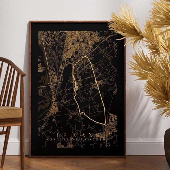 F One Le Mans Racing Poster Map, Unframed Paper Poster 11x14in