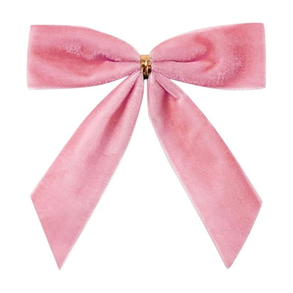 F Peach Velvet Christmas Bow In 9Cm Size For Tree And Gift Decoration Polyester Material For Holiday Displays