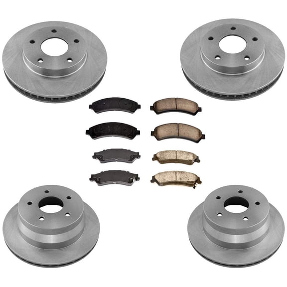 F & R Brake Disc Rotors F & R Ceramic Pads for 98-2005 Chevrolet Blazer 4x4