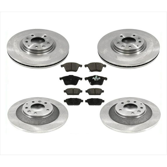 F & R Brake Rotors & Pads - Ceramic Front & Rear Disc, 2006-2007 for Mazda 6 2.3L Turbo, 6PC Kit