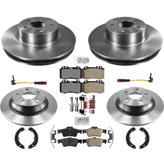 F&R Carbon Brake Rotors & Pads For Mercedes Benz S430 03-06 Rear Wheel Drive