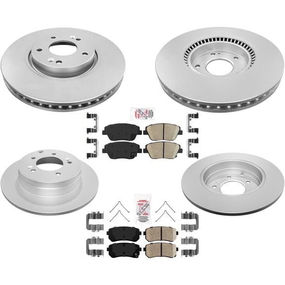 F&R Disc Brake Rotors Pads For 16-2020 Kia Optima Hybrid W Manual parking brake