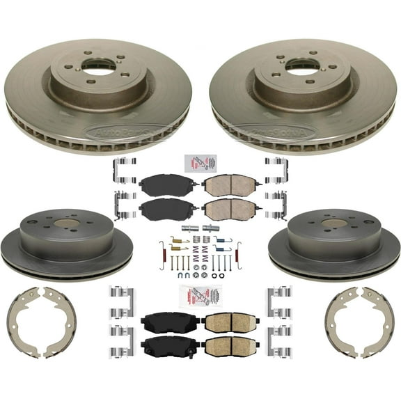 F&R High Performance Carbon Disc Brake Rotors Pads For Subaru Legacy 3.6R 10-12