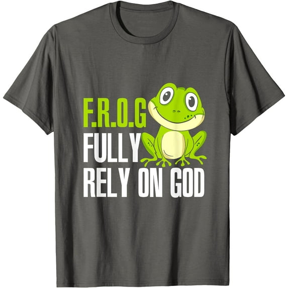 F.R.O.G Fully Rely On God Christian Frog Lover Unisex T-Shirt for Men Women Kids,Charcoal Color,Size 2T