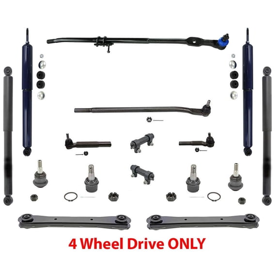 F+R Shocks Drag Links Tie Rods Ball Joints 16Pc KIT RAM 2500 4 Wheel Drive 08-12