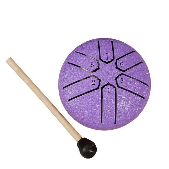 F Rain Drum Steel Tongue Drum 3 Inch 6 Tone Mini Hand Drum For Relaxation Gift